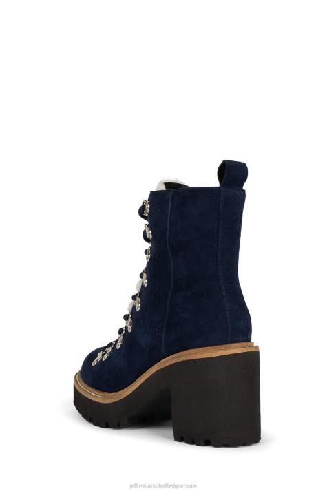 vrouwen Jeffrey Campbell owat-2 marine suède ivoor V2LZ369 enkel laarzen