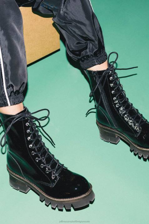 vrouwen Jeffrey Campbell plataan3h wit gekreukt patent V2LZ363 enkel laarzen