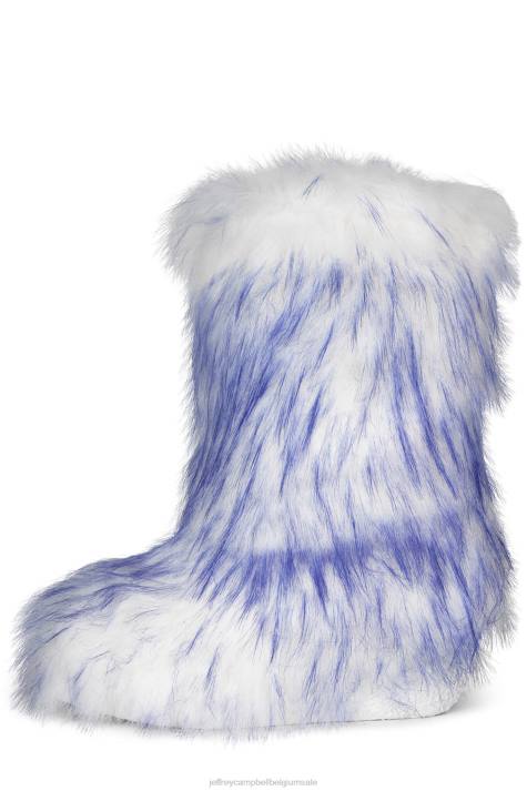 vrouwen Jeffrey Campbell pluizig ijsblauwe combi V2LZ636 enkel laarzen