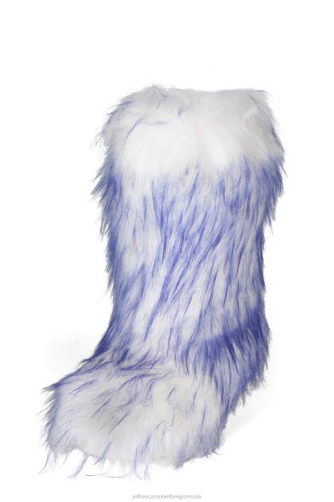 vrouwen Jeffrey Campbell pluizig ijsblauwe combi V2LZ636 enkel laarzen