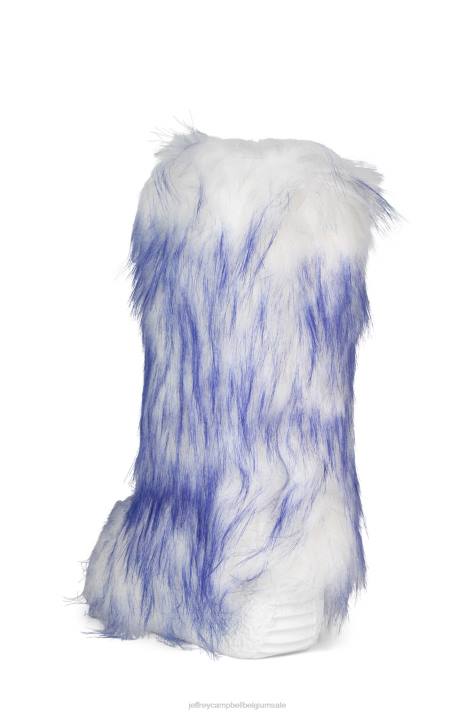 vrouwen Jeffrey Campbell pluizig ijsblauwe combi V2LZ636 enkel laarzen