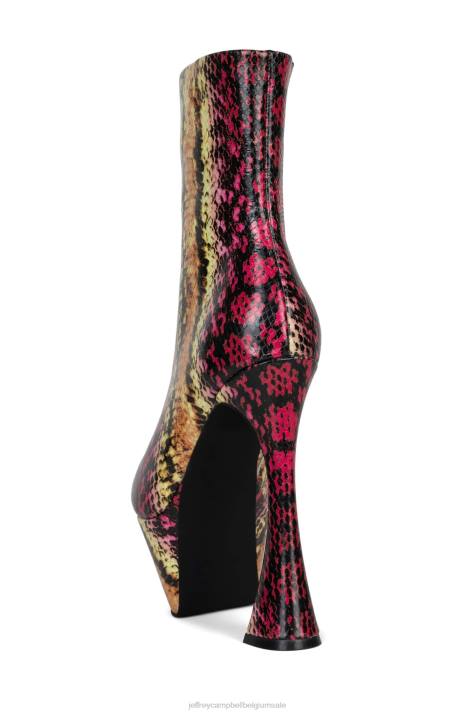 vrouwen Jeffrey Campbell pwr-akkoord geel roze slang V2LZ621 enkel laarzen