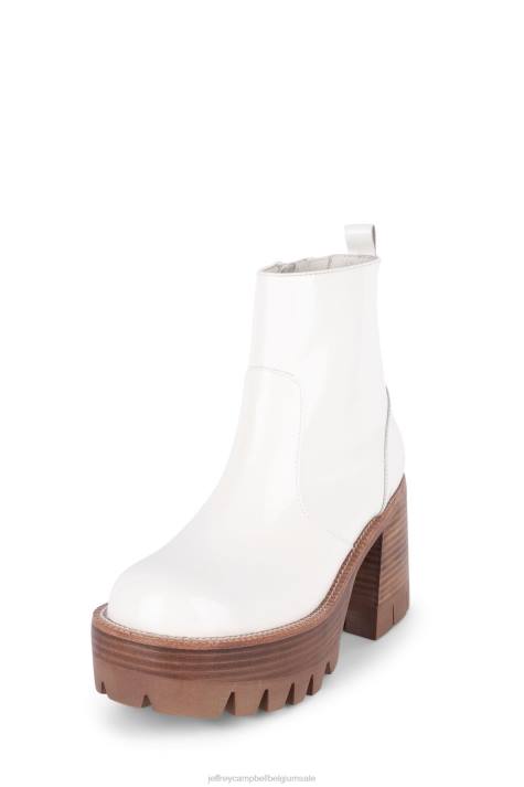 vrouwen Jeffrey Campbell quavo wit patent V2LZ483 enkel laarzen