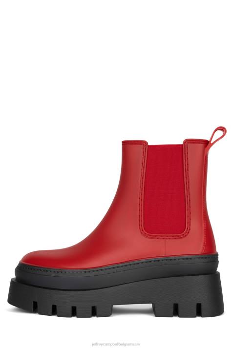 vrouwen Jeffrey Campbell regen-storm rood Zwart V2LZ889 enkel laarzen