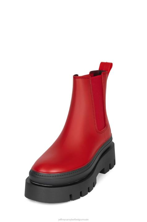 vrouwen Jeffrey Campbell regen-storm rood Zwart V2LZ889 enkel laarzen