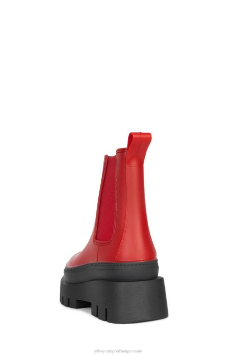 vrouwen Jeffrey Campbell regen-storm rood Zwart V2LZ889 enkel laarzen