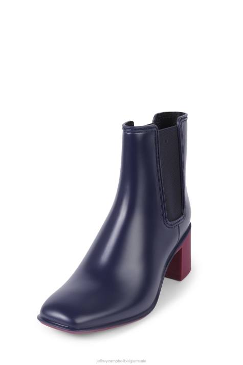 vrouwen Jeffrey Campbell regenachtige dag marine combi V2LZ893 enkel laarzen