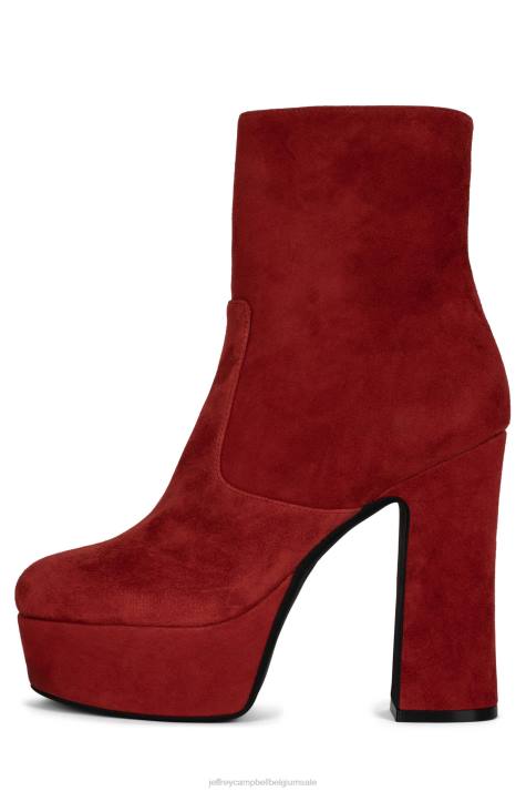vrouwen Jeffrey Campbell snotaap-z rood suède V2LZ564 enkel laarzen