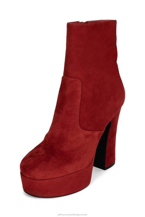 vrouwen Jeffrey Campbell snotaap-z rood suède V2LZ564 enkel laarzen