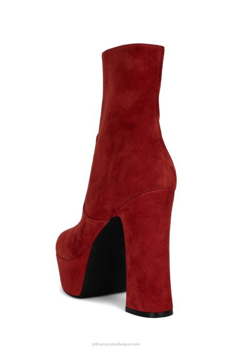 vrouwen Jeffrey Campbell snotaap-z rood suède V2LZ564 enkel laarzen