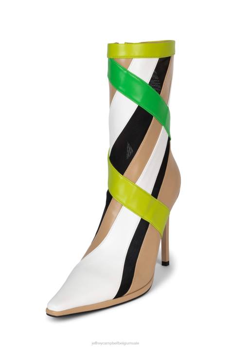 vrouwen Jeffrey Campbell strepen naturel lakgroen multi V2LZ301 enkel laarzen