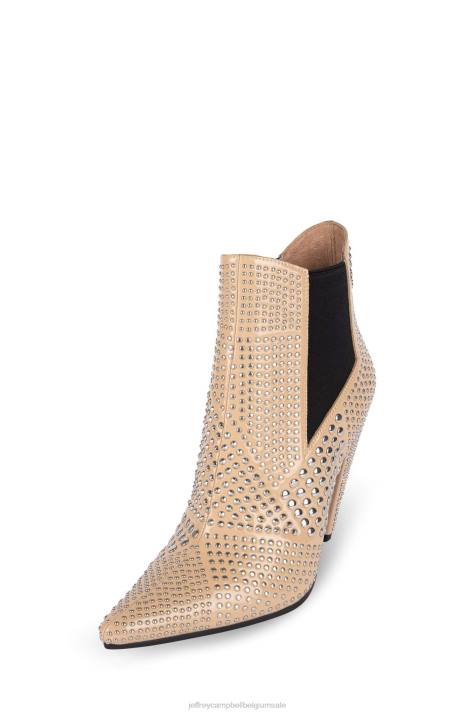 vrouwen Jeffrey Campbell studd natuurlijk lakzilver V2LZ587 enkel laarzen