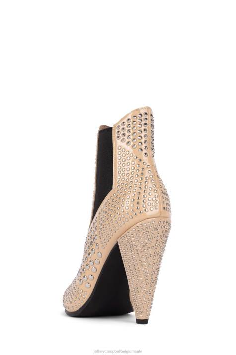 vrouwen Jeffrey Campbell studd natuurlijk lakzilver V2LZ587 enkel laarzen