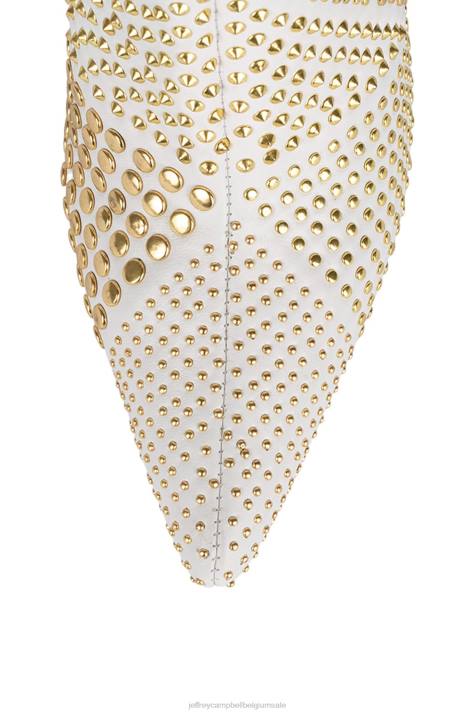 vrouwen Jeffrey Campbell studd wit goud V2LZ588 enkel laarzen