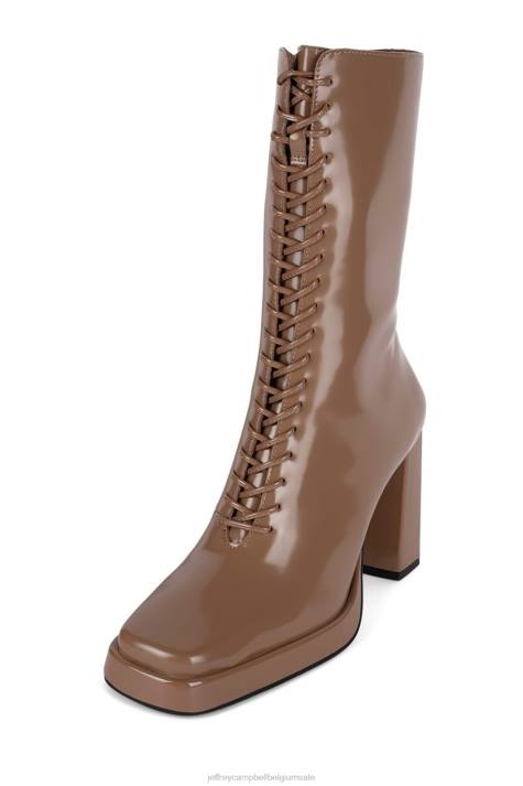 vrouwen Jeffrey Campbell testen donkere natuurlijke doos V2LZ594 enkel laarzen