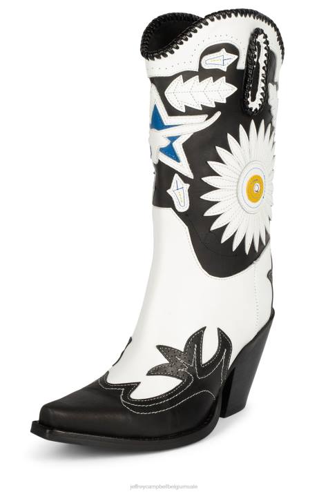 vrouwen Jeffrey Campbell texarkana zwart blauwe combi V2LZ607 enkel laarzen