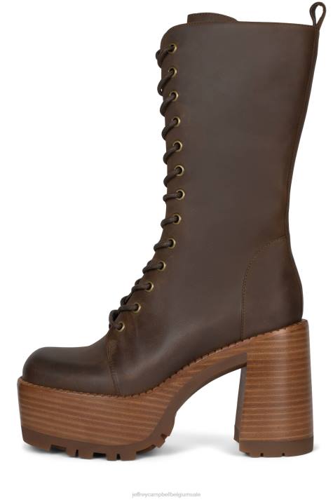 vrouwen Jeffrey Campbell theband-lu bruinbruine Poolse stapel V2LZ638 enkel laarzen