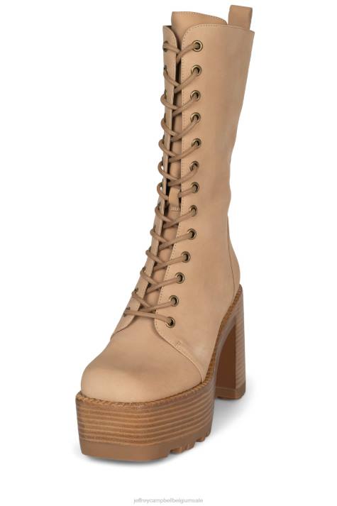 vrouwen Jeffrey Campbell theband-lu natuurlijke tan Poolse stapel V2LZ637 enkel laarzen