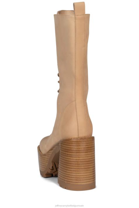 vrouwen Jeffrey Campbell theband-lu natuurlijke tan Poolse stapel V2LZ637 enkel laarzen