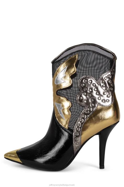 vrouwen Jeffrey Campbell toch zwart lak multi V2LZ391 enkel laarzen