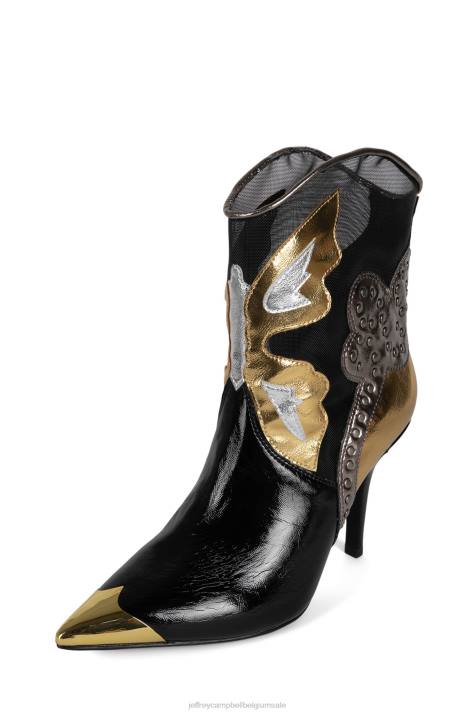 vrouwen Jeffrey Campbell toch zwart lak multi V2LZ391 enkel laarzen