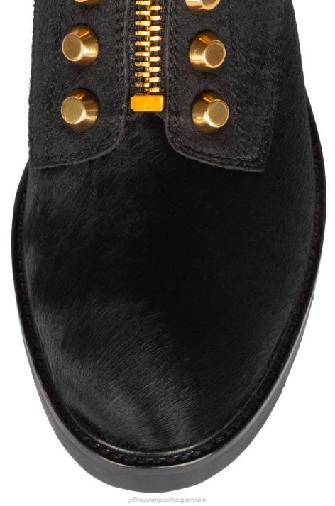 vrouwen Jeffrey Campbell tonette-2f zwart brons V2LZ490 enkel laarzen