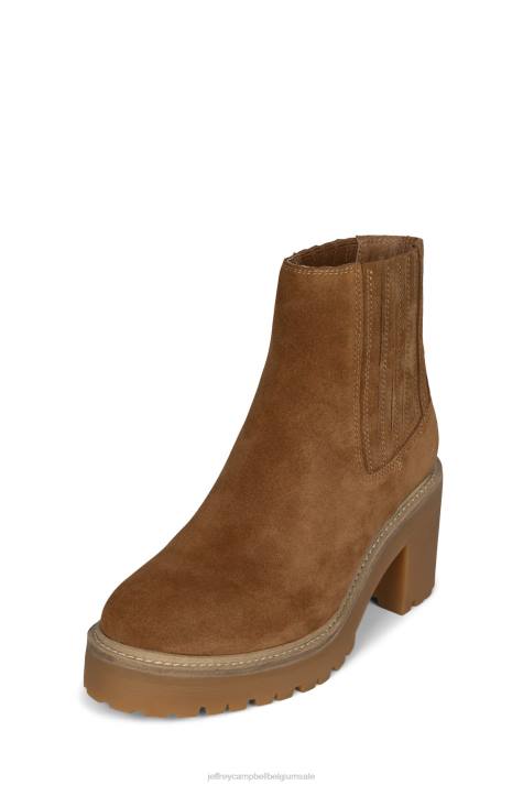 vrouwen Jeffrey Campbell tuckee lichtbruin suède V2LZ617 enkel laarzen