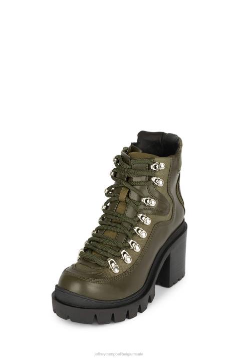 vrouwen Jeffrey Campbell verkeersagressie khaki V2LZ452 enkel laarzen