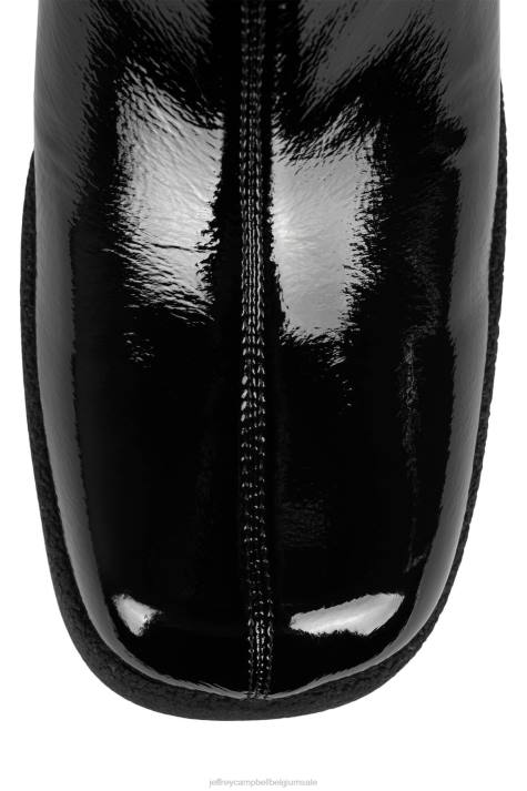 vrouwen Jeffrey Campbell verversen-l zwart gekreukt patent V2LZ572 enkel laarzen