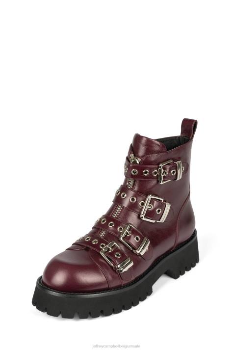 vrouwen Jeffrey Campbell verzonken merlot zilver V2LZ458 enkel laarzen