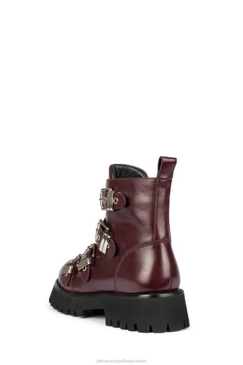 vrouwen Jeffrey Campbell verzonken merlot zilver V2LZ458 enkel laarzen