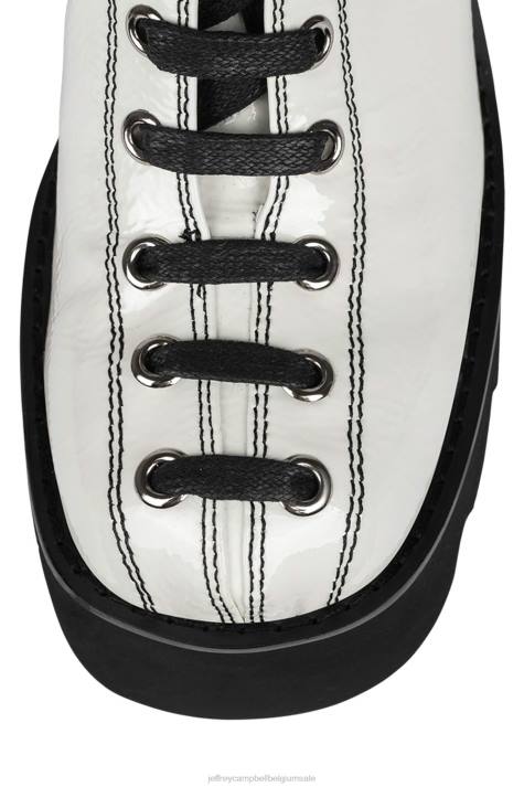 vrouwen Jeffrey Campbell viking wit patent V2LZ469 enkel laarzen
