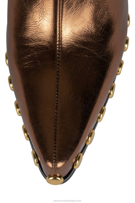 vrouwen Jeffrey Campbell walton-sr2 brons metallisch goud V2LZ550 enkel laarzen