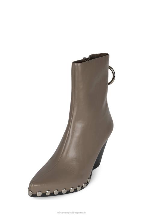 vrouwen Jeffrey Campbell walton-sr2 donker kaki zilver V2LZ548 enkel laarzen