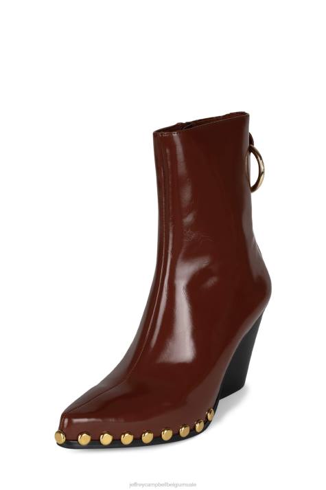 vrouwen Jeffrey Campbell walton-sr2 rood goud V2LZ549 enkel laarzen