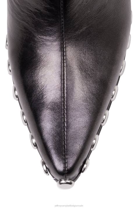 vrouwen Jeffrey Campbell walton-str zwart metaalachtig V2LZ355 enkel laarzen