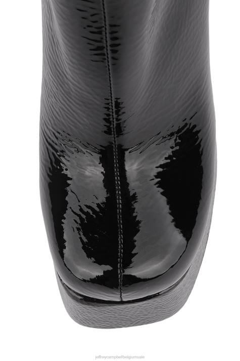 vrouwen Jeffrey Campbell weduwe-nb zwart gekreukt patent V2LZ361 enkel laarzen