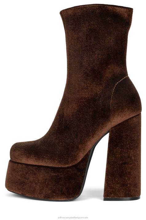 vrouwen Jeffrey Campbell weduwe-sm bruin fluweel V2LZ538 enkel laarzen
