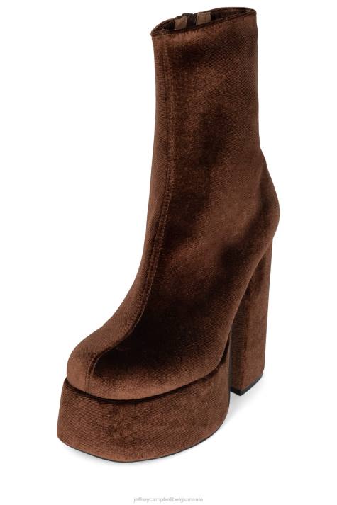 vrouwen Jeffrey Campbell weduwe-sm bruin fluweel V2LZ538 enkel laarzen