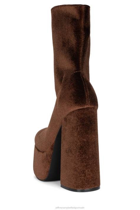vrouwen Jeffrey Campbell weduwe-sm bruin fluweel V2LZ538 enkel laarzen