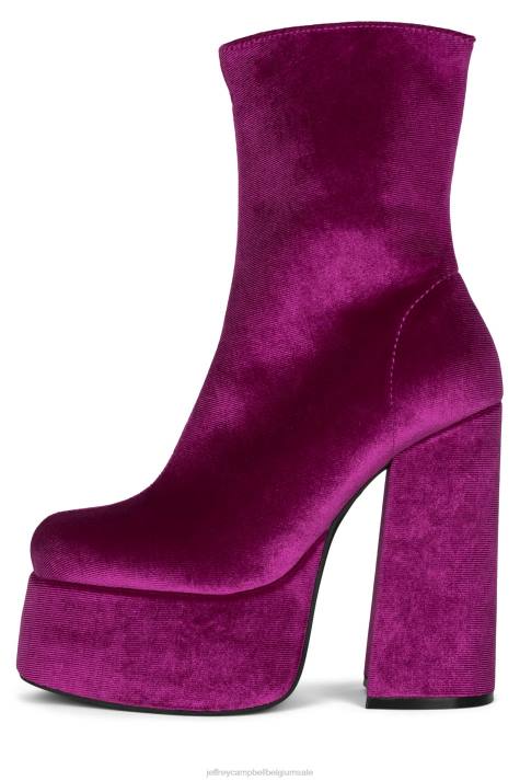vrouwen Jeffrey Campbell weduwe-sm fuchsia fluweel V2LZ539 enkel laarzen