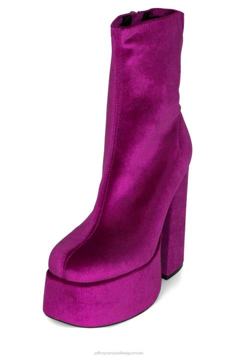 vrouwen Jeffrey Campbell weduwe-sm fuchsia fluweel V2LZ539 enkel laarzen