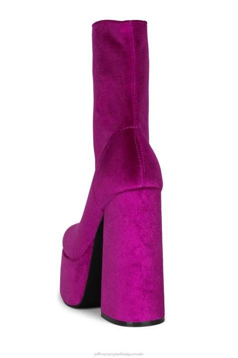 vrouwen Jeffrey Campbell weduwe-sm fuchsia fluweel V2LZ539 enkel laarzen