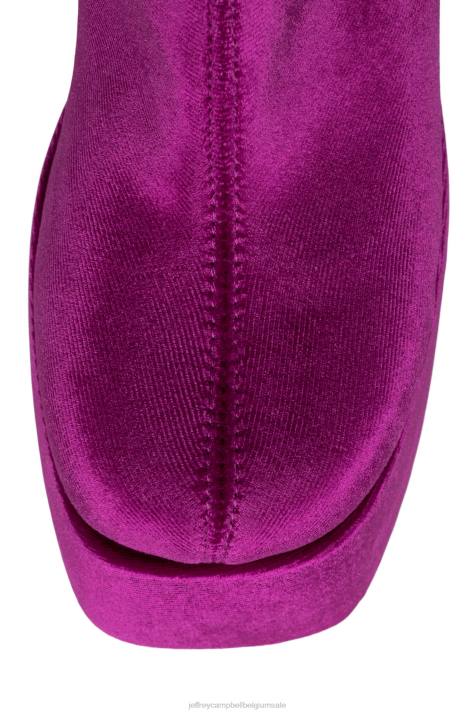 vrouwen Jeffrey Campbell weduwe-sm fuchsia fluweel V2LZ539 enkel laarzen