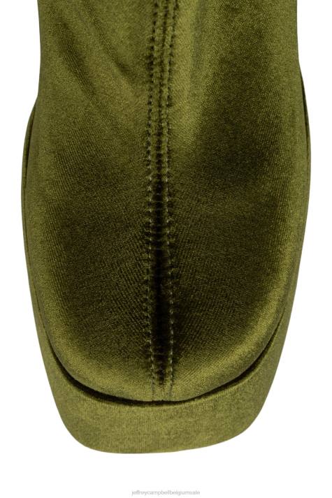 vrouwen Jeffrey Campbell weduwe-sm olijf fluweel V2LZ540 enkel laarzen