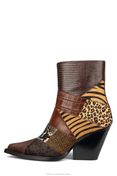 vrouwen Jeffrey Campbell westkust bruin exotisch multi V2LZ397 enkel laarzen