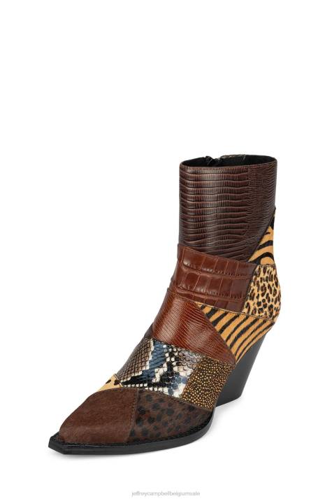 vrouwen Jeffrey Campbell westkust bruin exotisch multi V2LZ397 enkel laarzen
