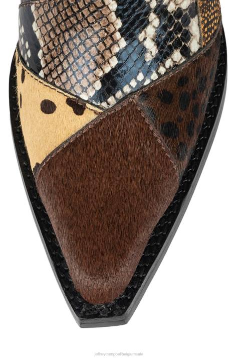 vrouwen Jeffrey Campbell westkust bruin exotisch multi V2LZ397 enkel laarzen