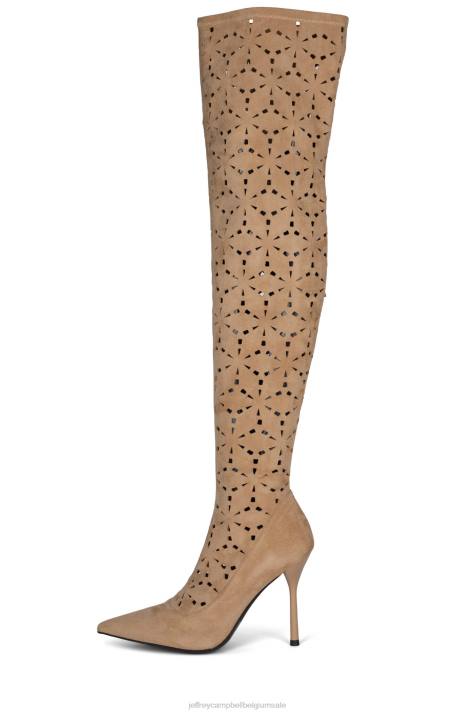 vrouwen Jeffrey Campbell adonia natuurlijk suède V2LZ843 laarzen van knie tot dij