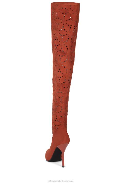 vrouwen Jeffrey Campbell adonia roest suède V2LZ818 laarzen van knie tot dij